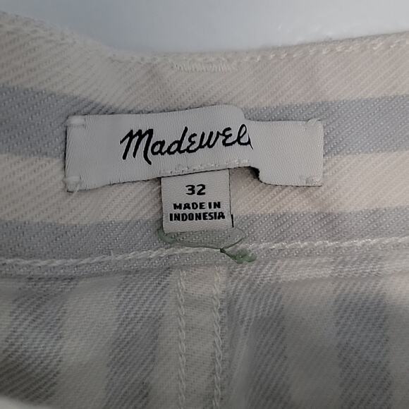 Madewell Stretch A-Line Mini Skirt-Pompano Stripe: Button-Front Edition, 32 - Picture 7 of 8